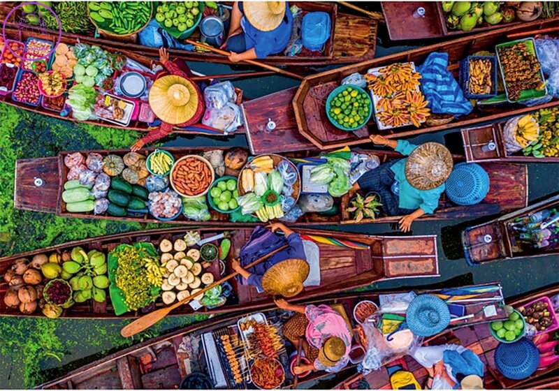 CLEMENTONI Puzzle Thajský plovoucí trh 1000 dílků