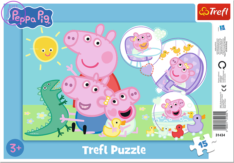 TREFL Puzzle Prasátko Peppa: Nejmilejší prasátko 15 dílků