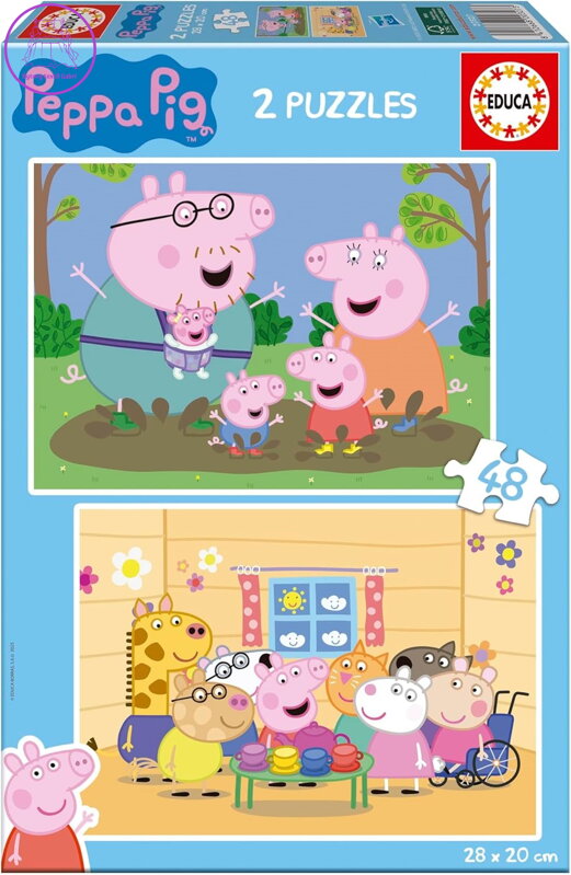 EDUCA Puzzle Prasátko Peppa 2x48 dílků