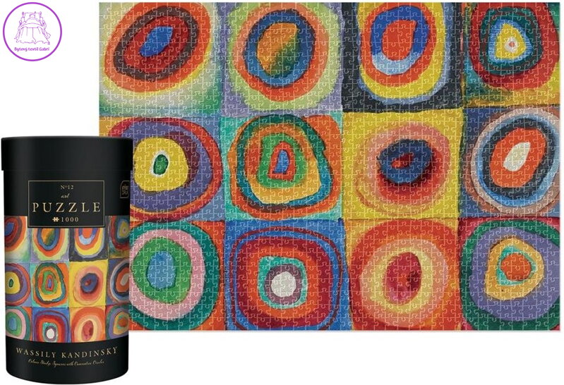 INTERDRUK Puzzle Art 12: Barevná studie: Čtverce se soustřednými kruhy 1000 dílků