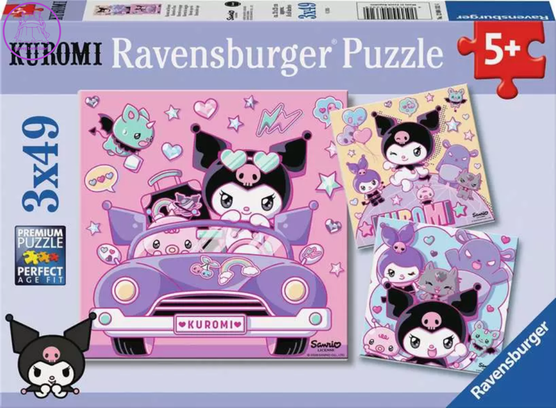 RAVENSBURGER Puzzle Kuromi 3x49 dílků