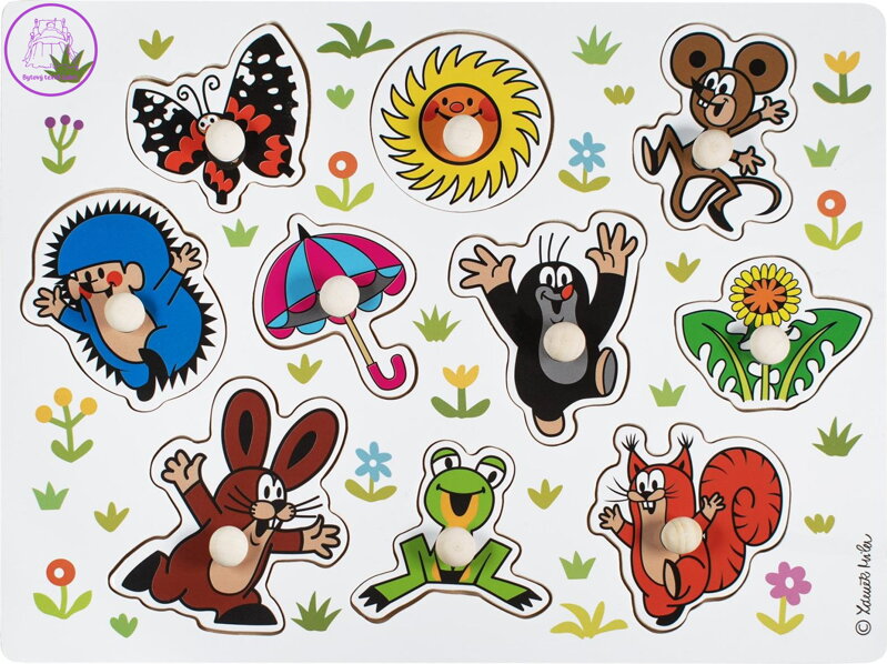 TEDDIES Dřevěná vkládačka Krteček