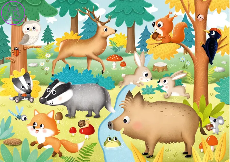 DINO Puzzle Lesní zvířátka XL 15 dílků