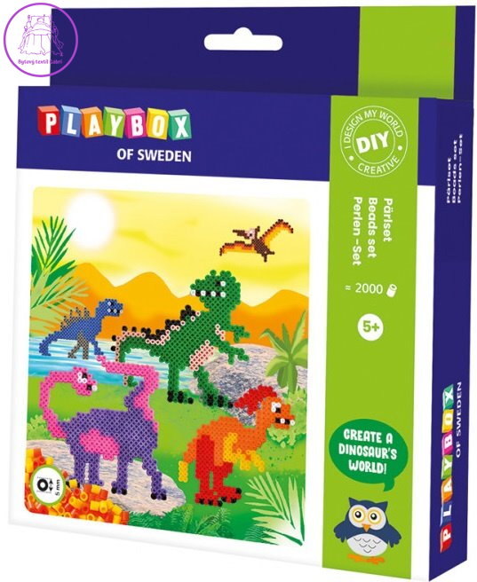 PLAYBOX Zažehlovací korálky Sada Dinosauři 2000ks