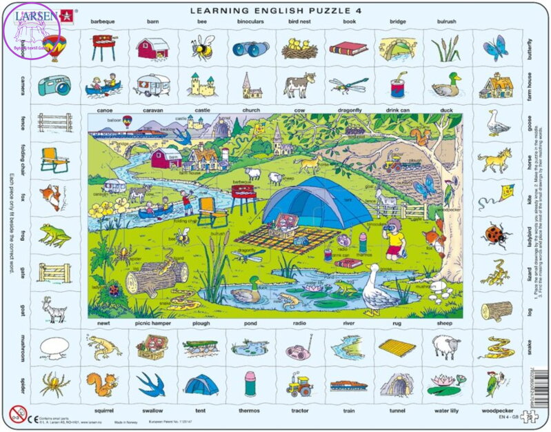 LARSEN Puzzle Angličtina 4: Prázdniny na venkově 70 dílků