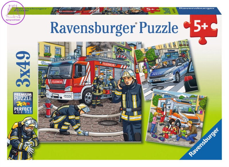 RAVENSBURGER Puzzle Záchranáři 3x49 dílků