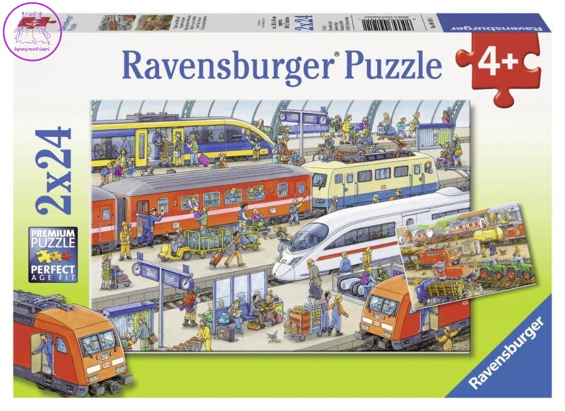 RAVENSBURGER Puzzle Rušné vlakové nádraží 2x24 dílků