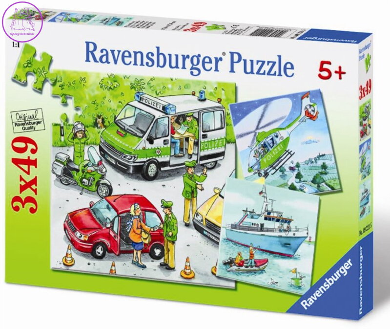 RAVENSBURGER Puzzle Policie v akci 3x49 dílků RAVENSBURGER Puzzle Policie v akci 3x49 dílků
