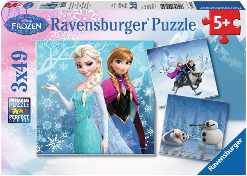 RAVENSBURGER Puzzle Ledové království: Zimní dobrodružství 3x49 dílků RAVENSBURGER Puzzle Ledové království: Zimní dobrodružství 3x49 dílků