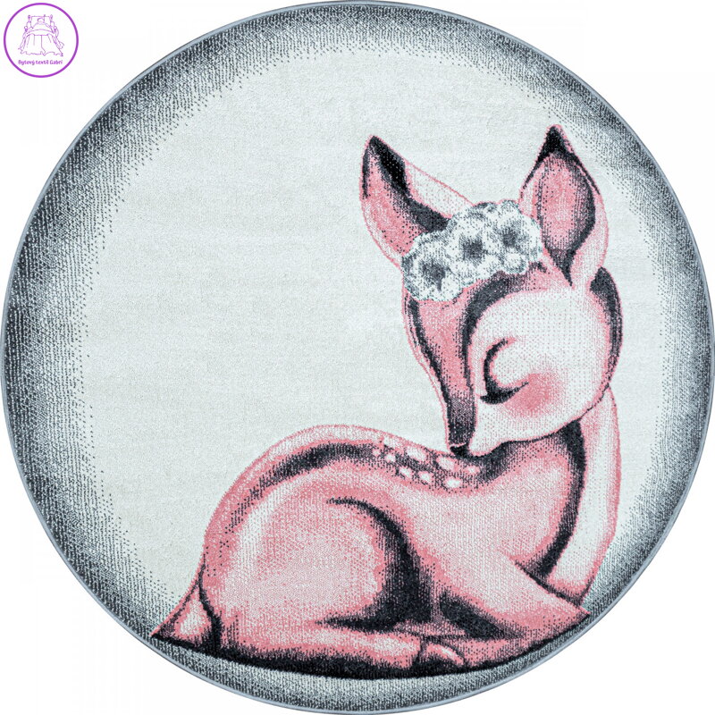 Dětský kusový koberec Bambi 850 pink kruh