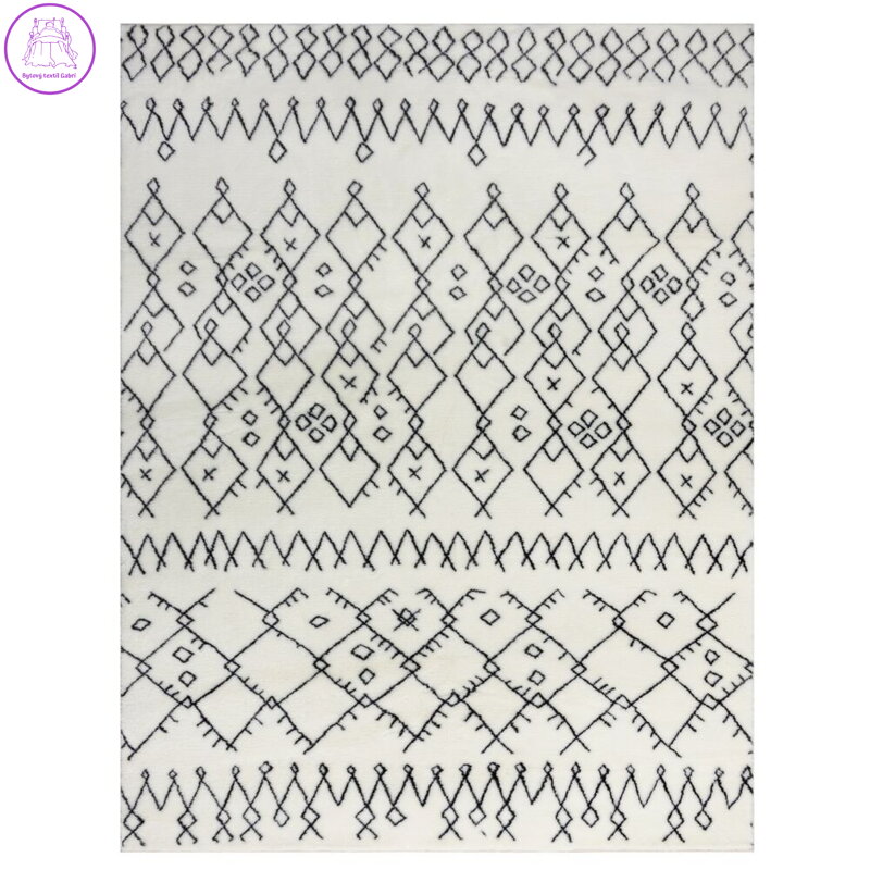 Kusový koberec Furber Adil Fur Berber Ivory/Black