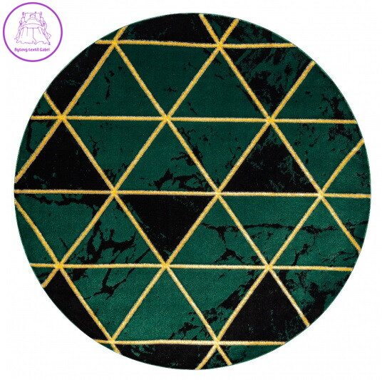 Kusový koberec Emerald 1020 green and gold kruh