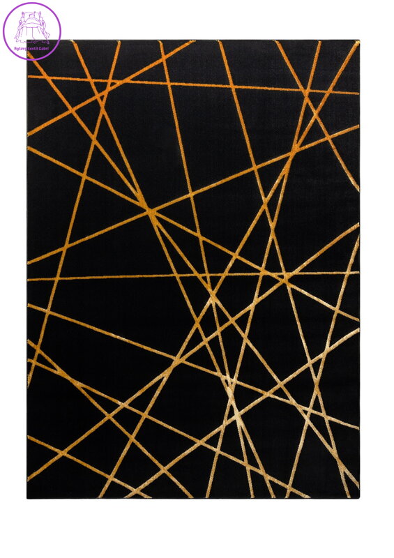 Kusový koberec Gloss 406C 86 geometric black/gold