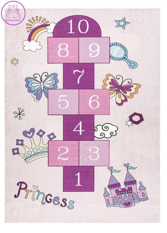 Dětský kusový koberec Bambino 2285 Hopscotch pink