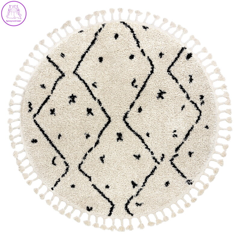 Kusový koberec Berber Tetuan B751 cream kruh