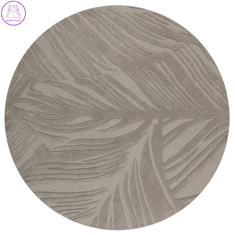 Kusový koberec Solace Lino Leaf Grey kruh