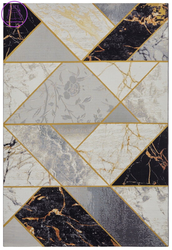 Kusový koberec Flair 105610 Noble Black Grey Gold – na ven i na doma