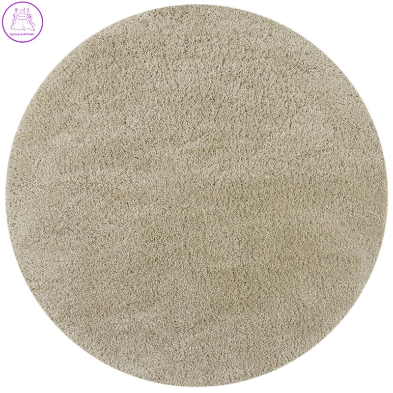 Kusový koberec Shaggy Teddy Natural kruh
