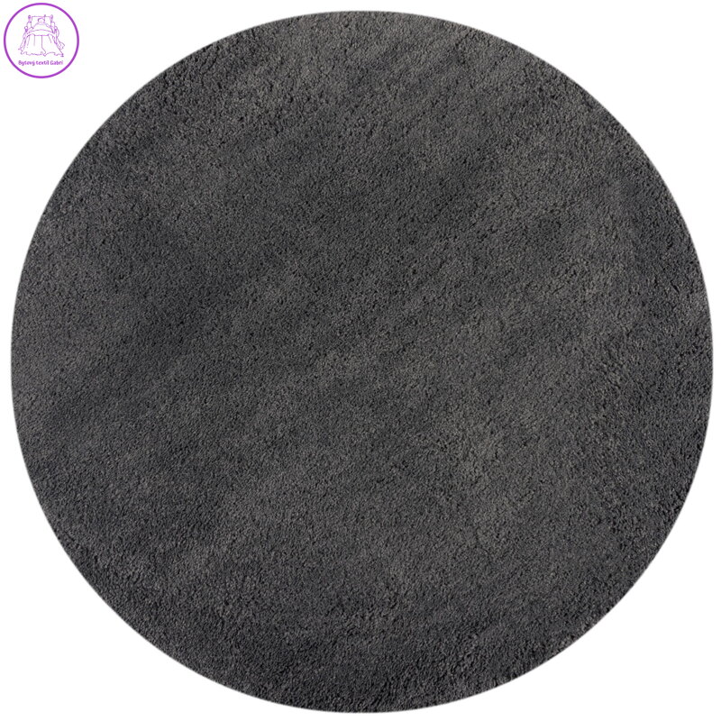 Kusový koberec Shaggy Teddy Charcoal kruh