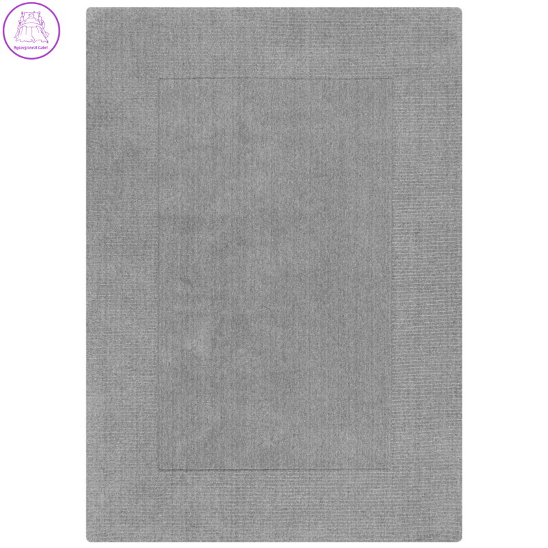 Kusový ručně tkaný koberec Tuscany Textured Wool Border Grey Marl