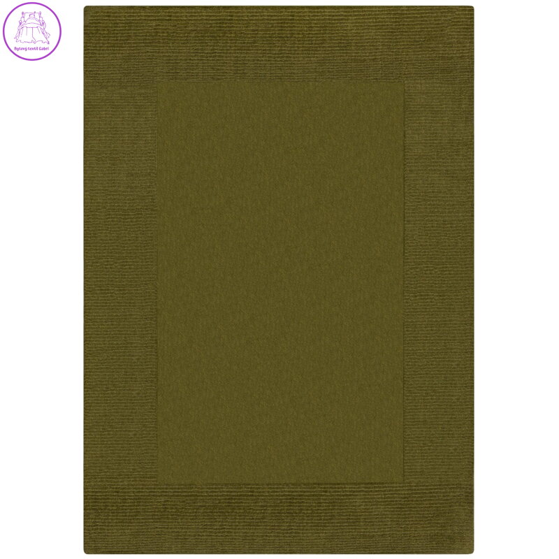 Kusový ručně tkaný koberec Tuscany Textured Wool Border Green