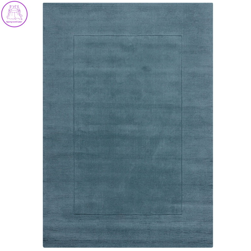 Kusový ručně tkaný koberec Tuscany Textured Wool Border Blue