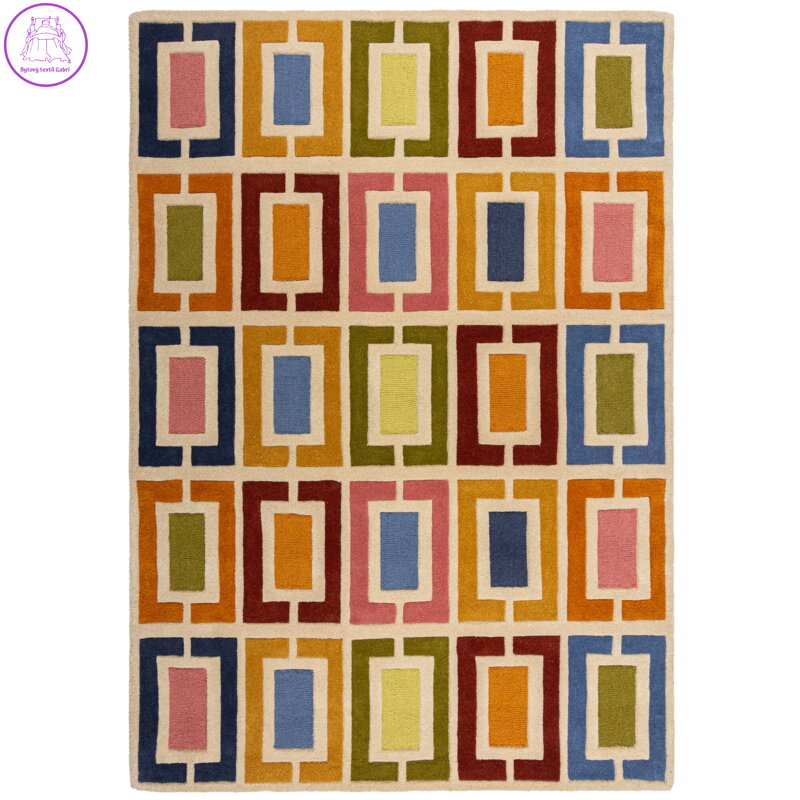 Ručně všívaný kusový koberec Illusion Retro Blocks Multi
