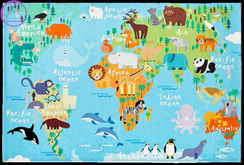 Dětský kusový koberec Torino kids 233 WORLD MAP