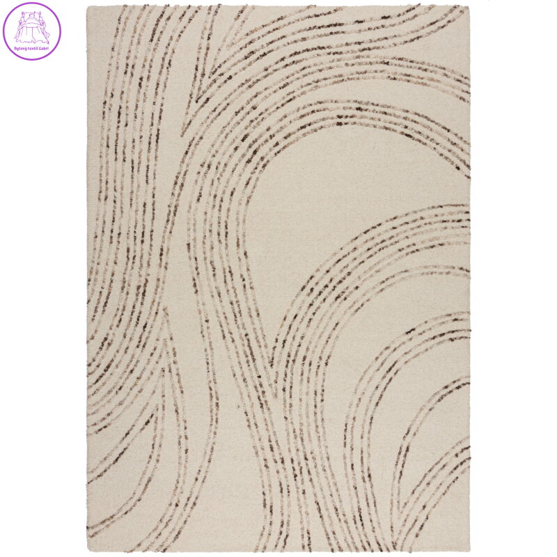 Kusový koberec Memphis Abstract Swirl Natural/Brown