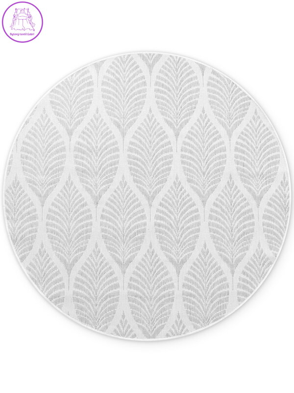Kusový koberec Duet Liora White/Gray kruh - na ven i na doma