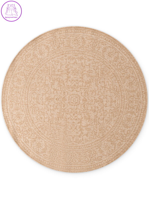 Kusový koberec Duet Kona Beige/White kruh - na ven i na doma