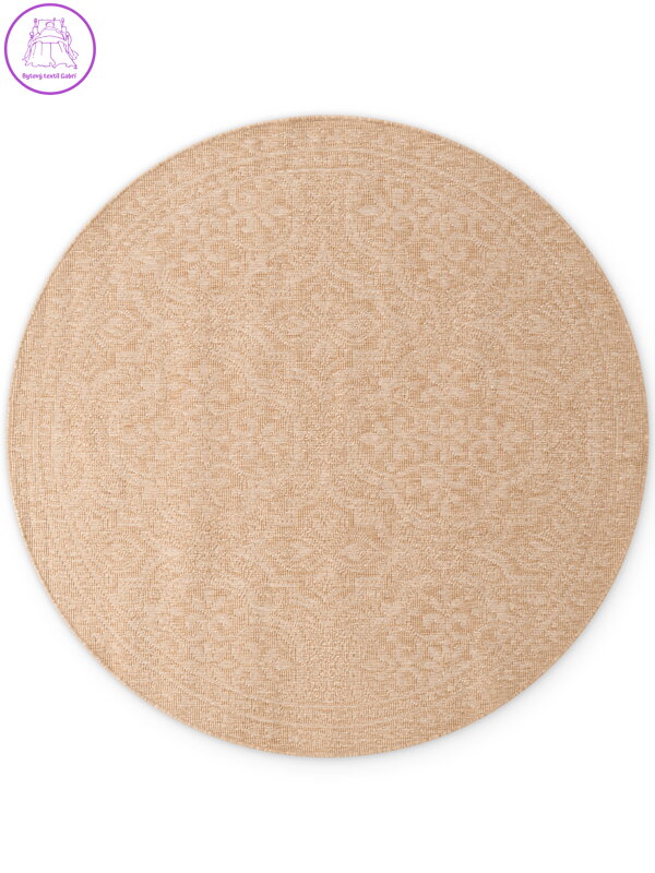 Kusový koberec Duet Rosel Beige/White kruh - na ven i na doma