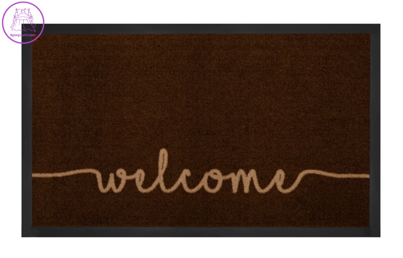 Protiskluzová rohožka Welcome 103795 Darkbrown Beige - na ven i na doma