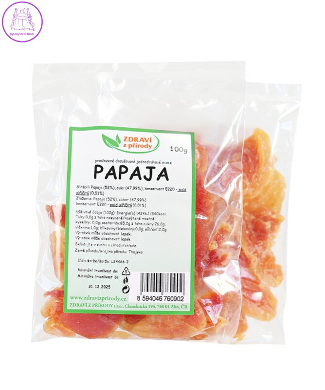 Papaja plátky 100g ZP 2269