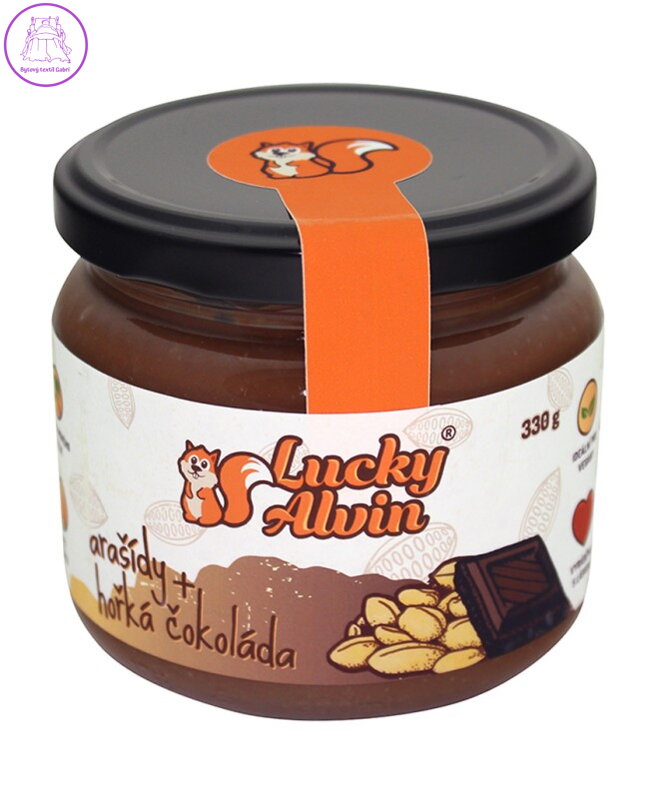 Arašídový krém s hořkou čokol. 330g Lucky Alvin  564