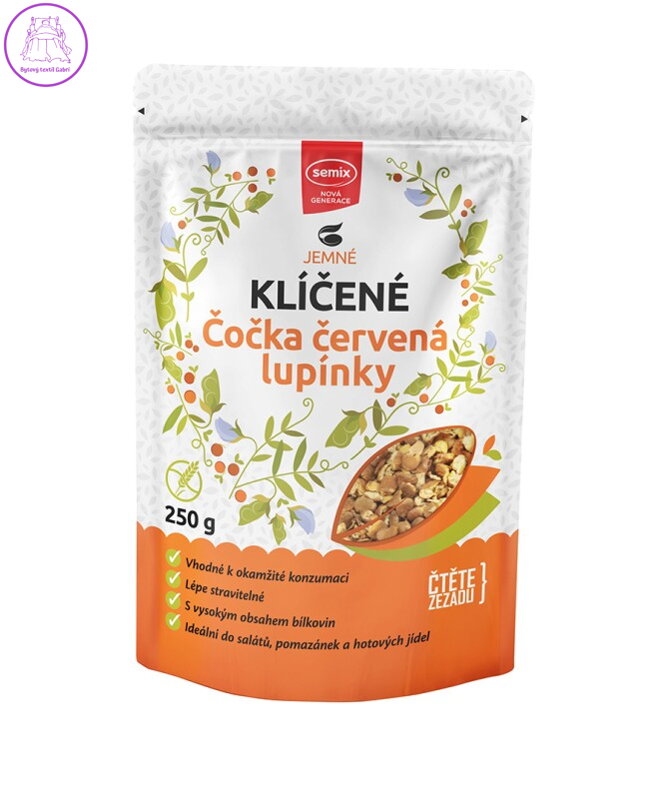Lupínky z červené čočky klíčené 250g Semix 735