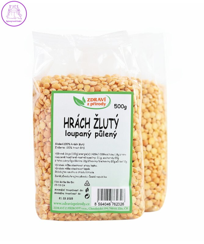 Hrách žlutý půlený 500g ZP 149