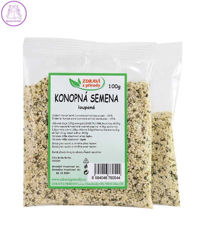 Konopné semínko loupané 100g ZP 121 Konopné semínko loupané 100g ZP 121