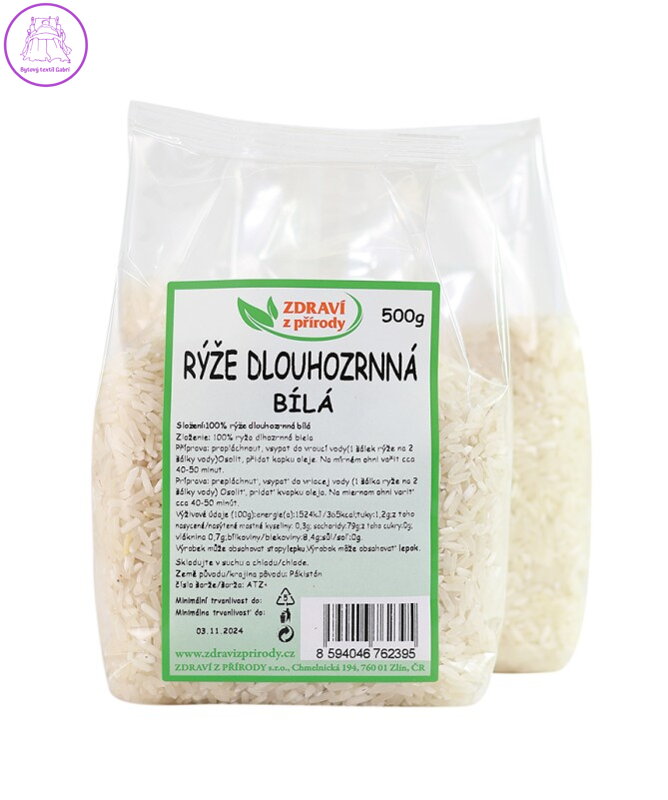 Rýže dlouhozrnná bílá 500g ZP 2923