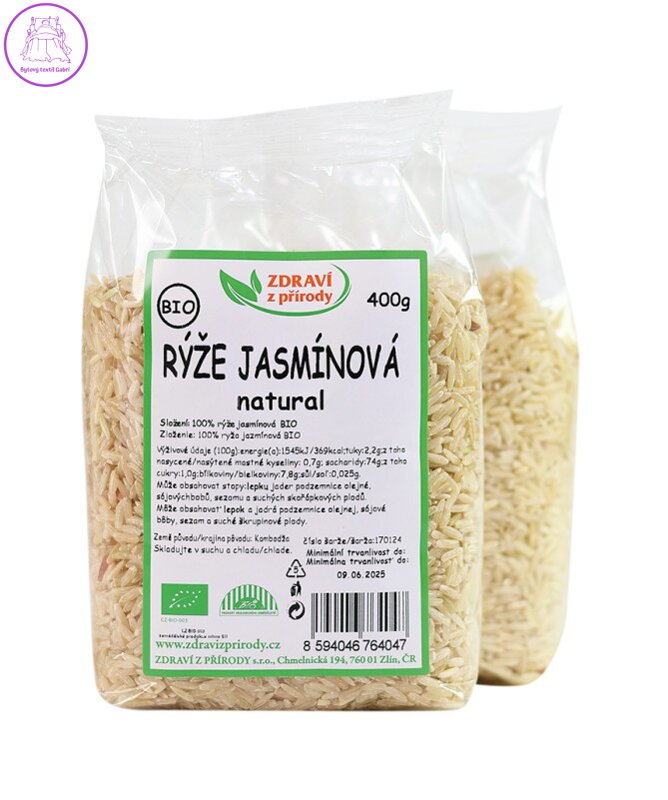 Rýže jasmínová natural 400g  BIO ZP 2919
