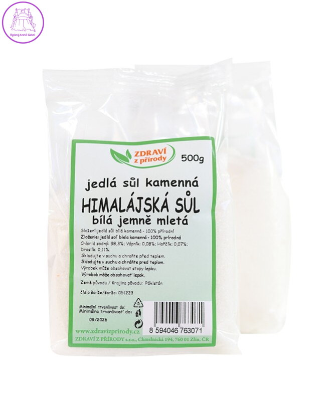 Sůl himalájská bílá jemná 500g ZP 2958