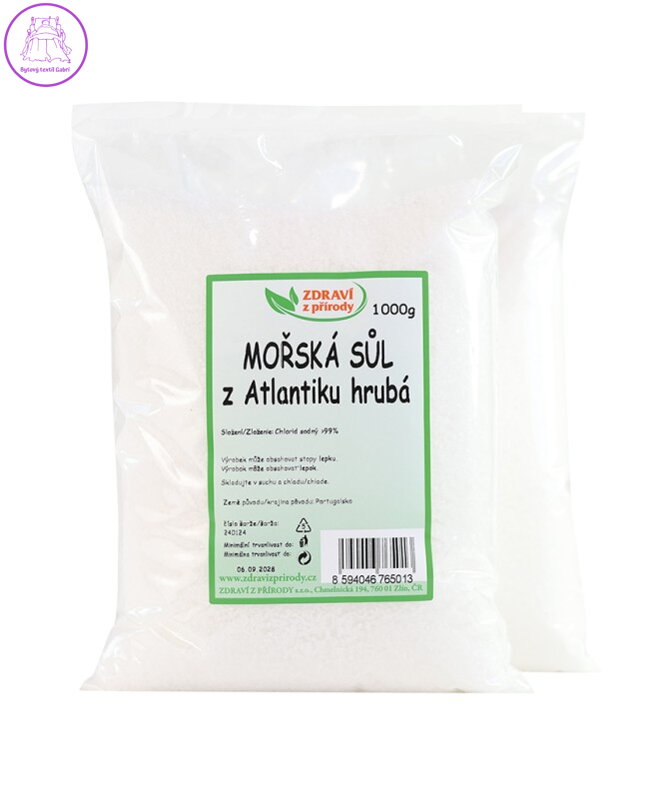 Sůl mořská z Atlantiku hrubá 1 kg ZP 2960