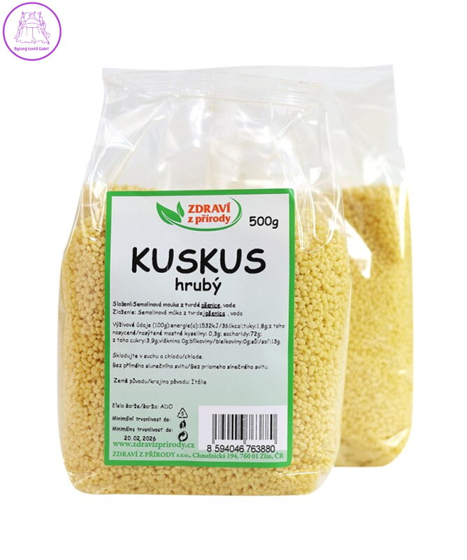 Kuskus bílý hrubý 500g ZP 2950