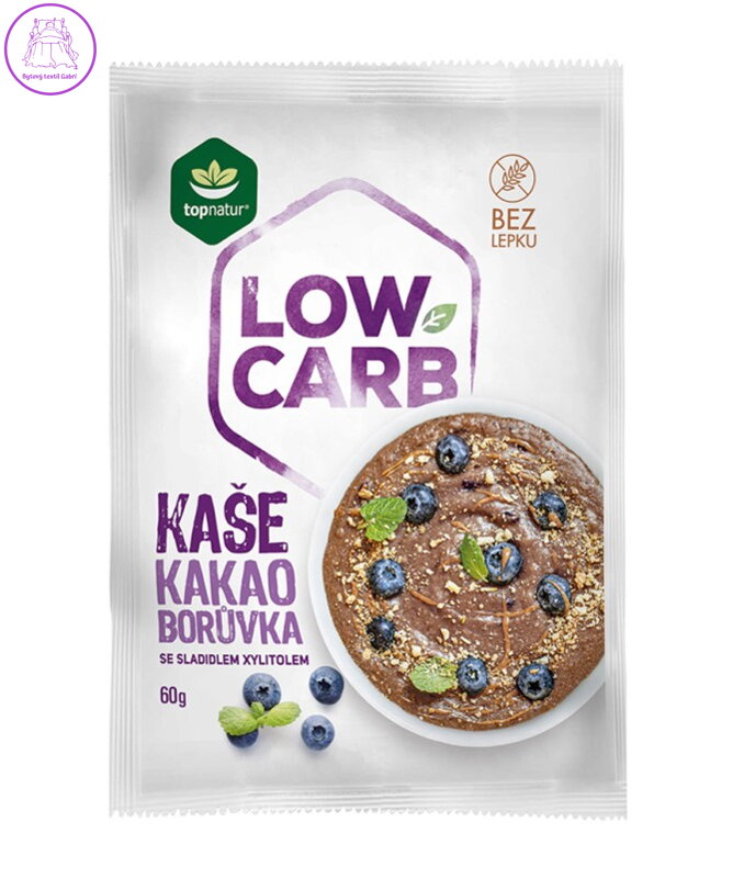 Kaše LOW CARB kakao borůvka 60g Topnatur 1074