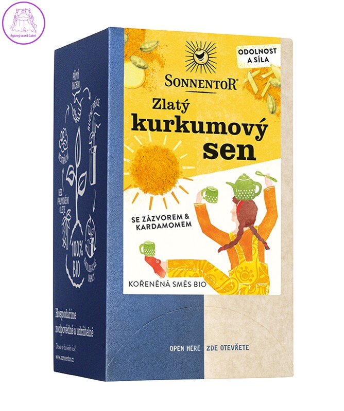Zlatý kurkumový sen BIO 18x2g Sonnentor NOVINKA 5248 Zlatý kurkumový sen BIO 18x2g Sonnentor NOVINKA 5248