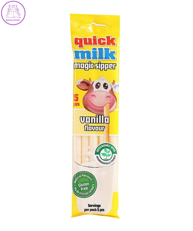 Quick Milk Magická brčka do mléka, vanilka(5x6g) Amylon NOVINKA 3649