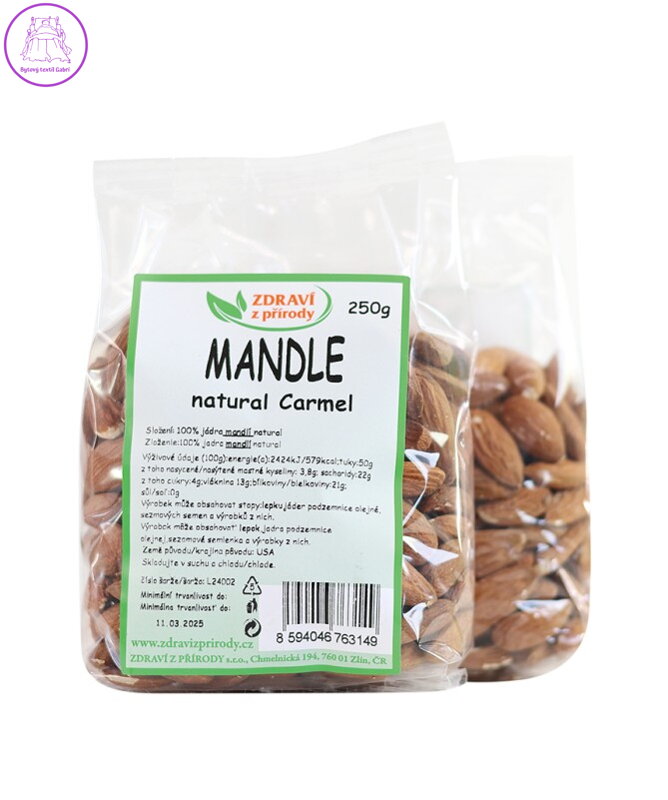 Mandle natural Carmel 250g ZP 2127