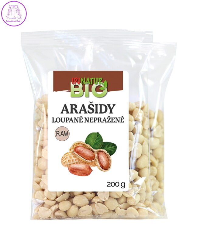 Arašídy loupané nepražené BIO RAW 200g IPJ 5525 Arašídy loupané nepražené BIO RAW 200g IPJ 5525