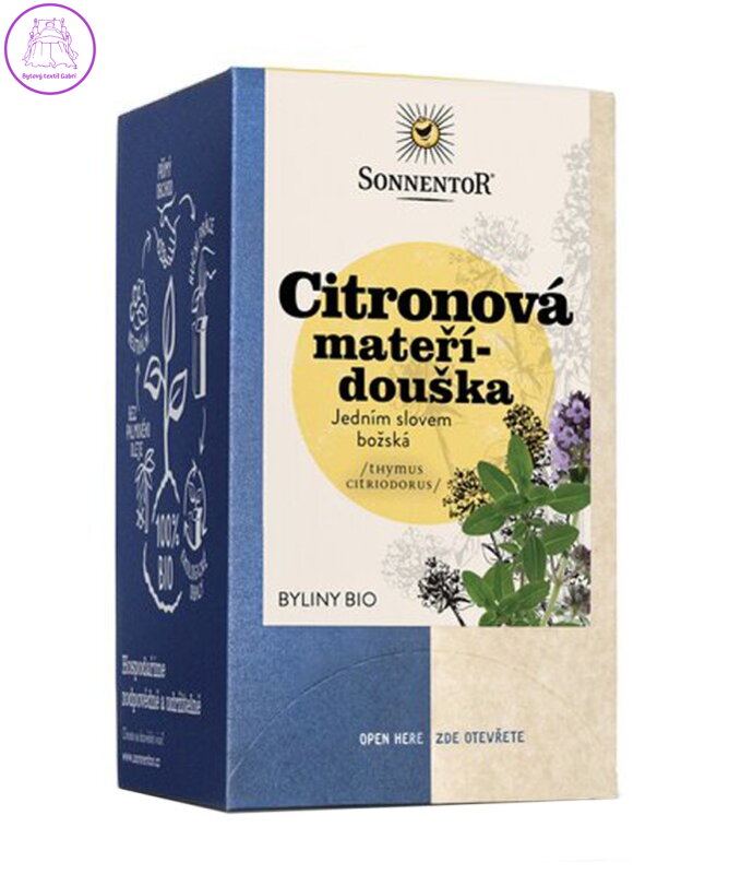 Citronová mateřídouška BIO 18x1g Sonnentor NOVINKA 5582 Citronová mateřídouška BIO 18x1g Sonnentor NOVINKA 5582