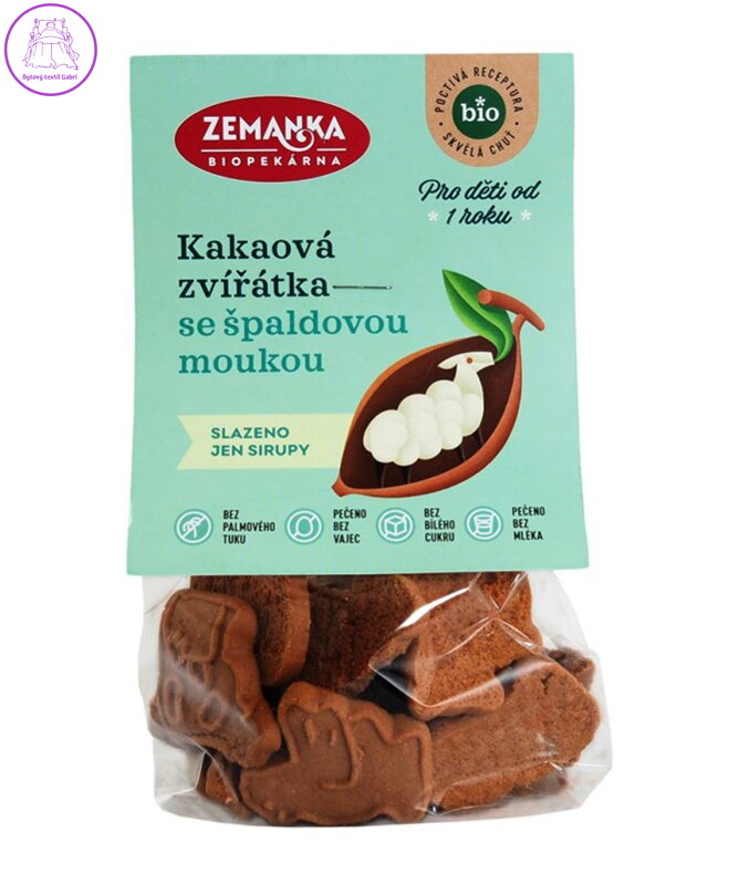 Zvířátka špaldová kakaová BIO 100g Zemanka NOVINKA  5651